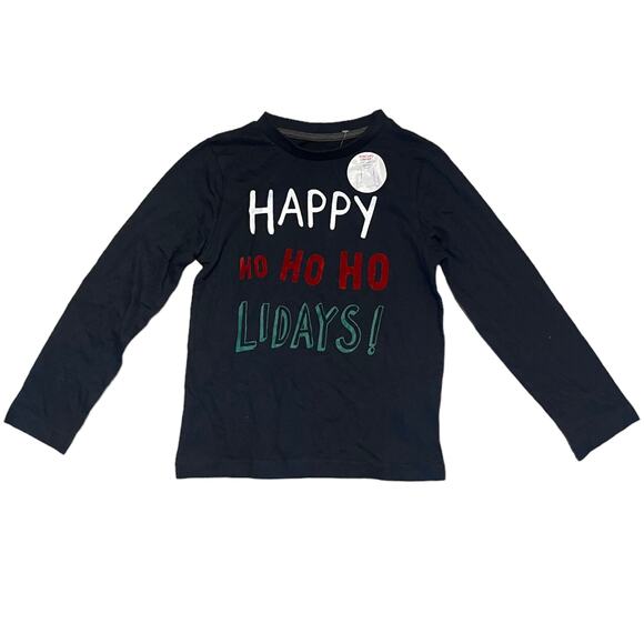 Kiabi Cotton Navy Blue Long Sleeve Holiday HO HO HO Shirt Size 6 - Picture 1 of 1